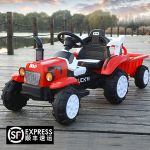 新款超大号拖拉机玩具车可坐人儿童电动车越野车遥控挖掘车挖土机
